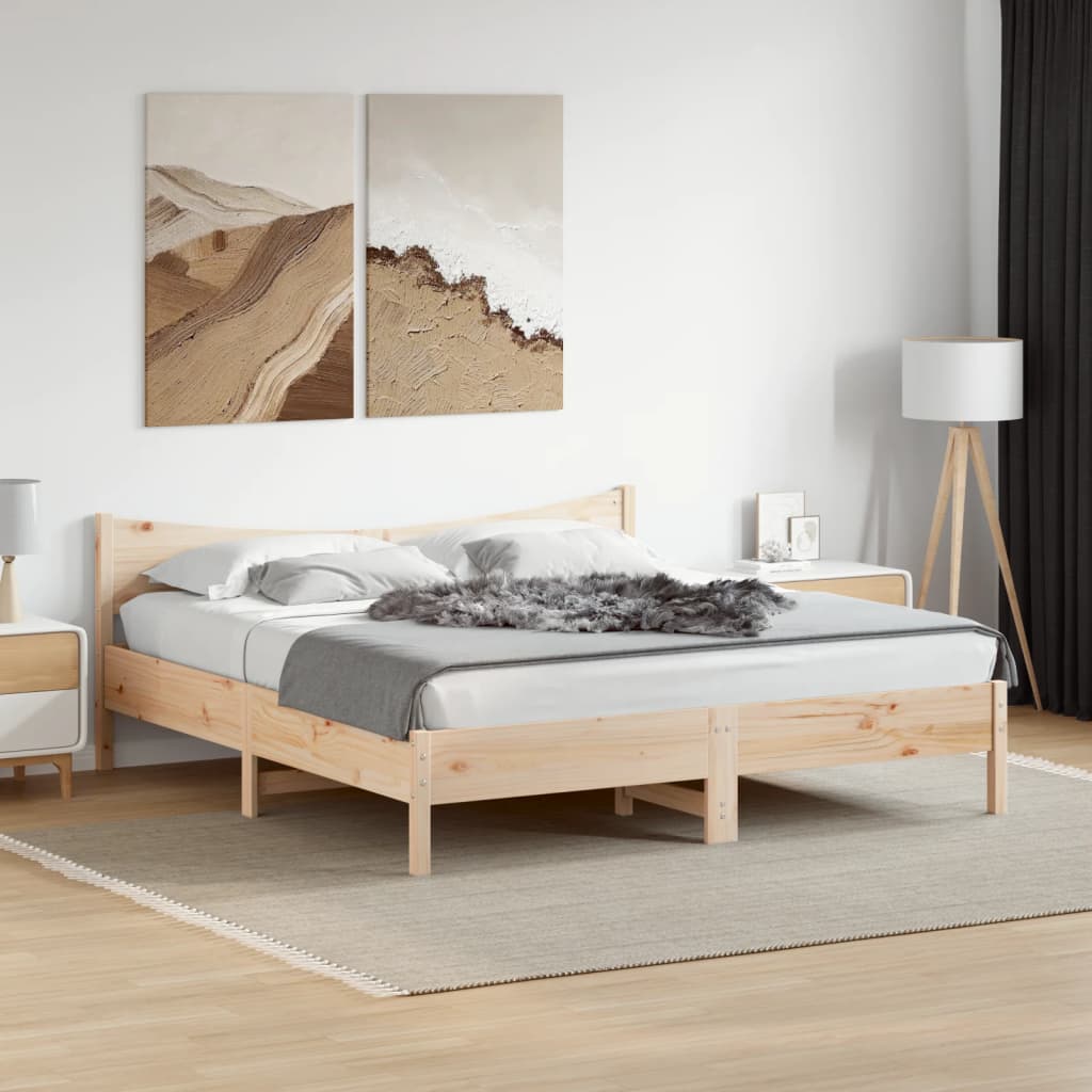 tömör fenyőfa ágy matrac nélkül 200 x 200 cm