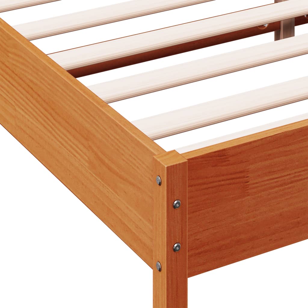 viaszbarna tömör fenyőfa ágy matrac nélkül 200 x 200 cm