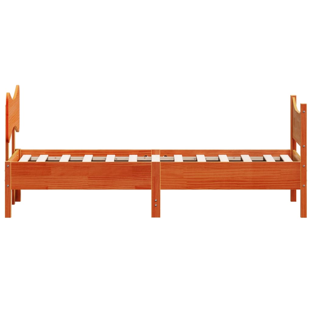 viaszbarna tömör fenyőfa ágy matrac nélkül 100 x 200 cm