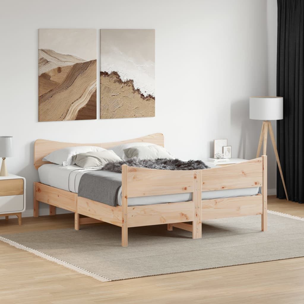tömör fenyőfa ágy matrac nélkül 135 x 190 cm