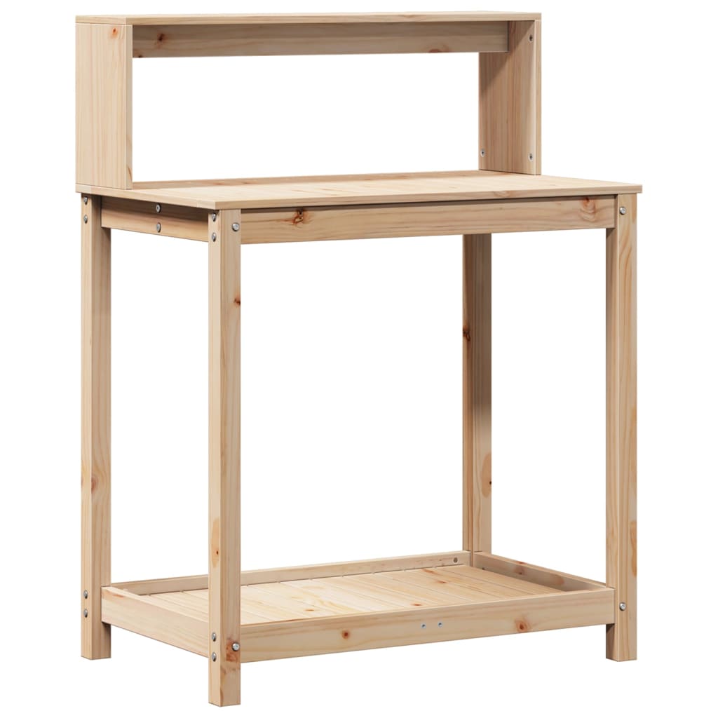 tömör fenyőfa ültetőasztal polccal 82,5 x 50 x 109,5 cm