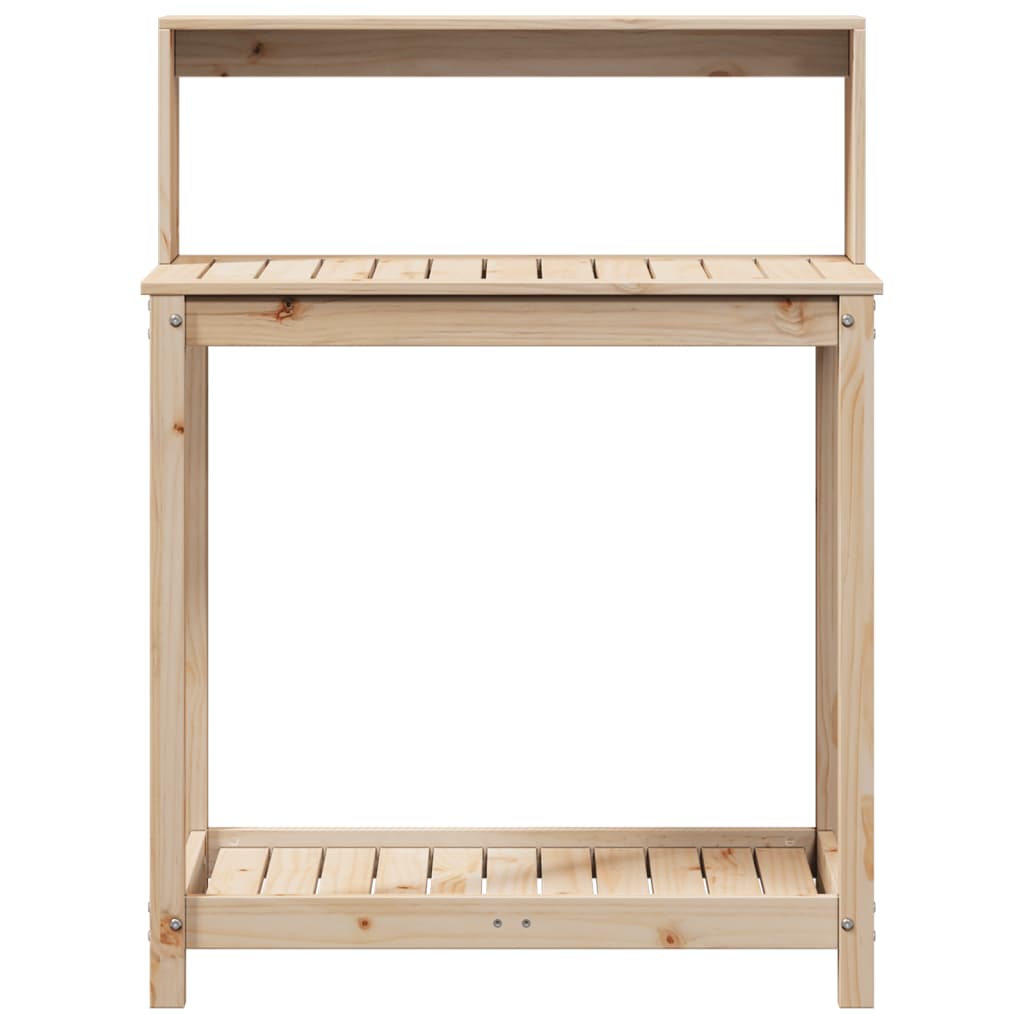 tömör fenyőfa ültetőasztal polccal 82,5 x 50 x 109,5 cm
