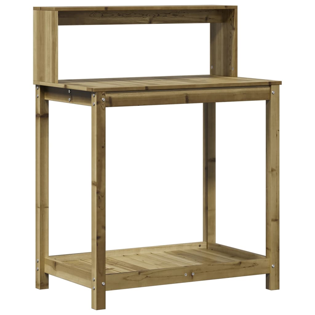 impregnált fenyőfa ültetőasztal polcokkal 82,5 x 50 x 109,5 cm