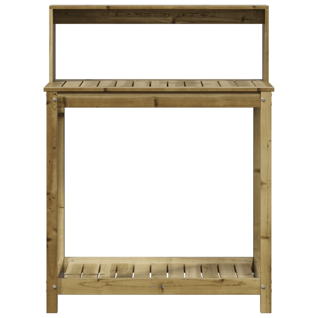 impregnált fenyőfa ültetőasztal polcokkal 82,5 x 50 x 109,5 cm