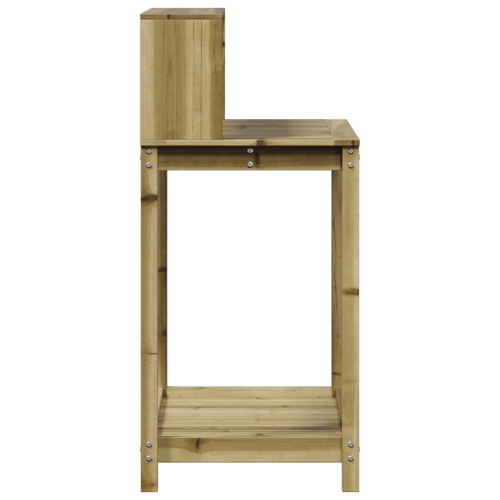 impregnált fenyőfa ültetőasztal polcokkal 82,5 x 50 x 109,5 cm