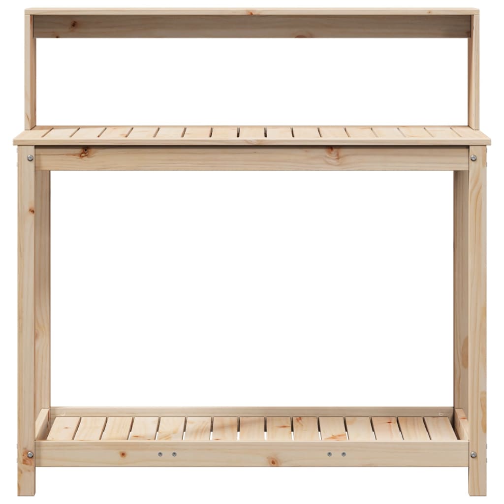tömör fenyőfa ültetőasztal polccal 108 x 50 x 109,5 cm