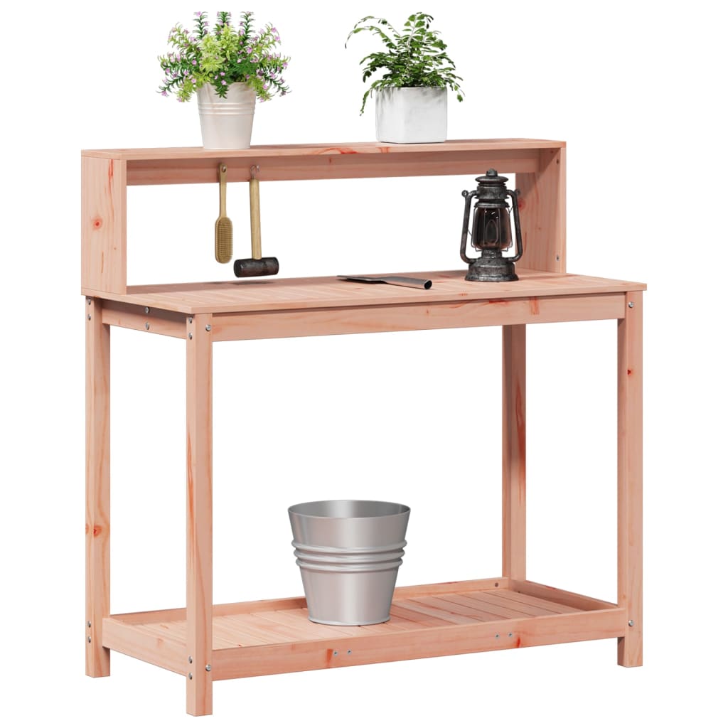 tömör duglászfenyő ültetőasztal polcokkal 108 x 50 x 109,5 cm