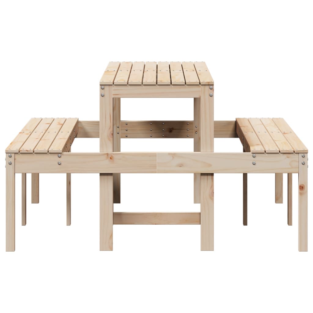 tömör fenyőfa piknik asztal 160x134x75 cm