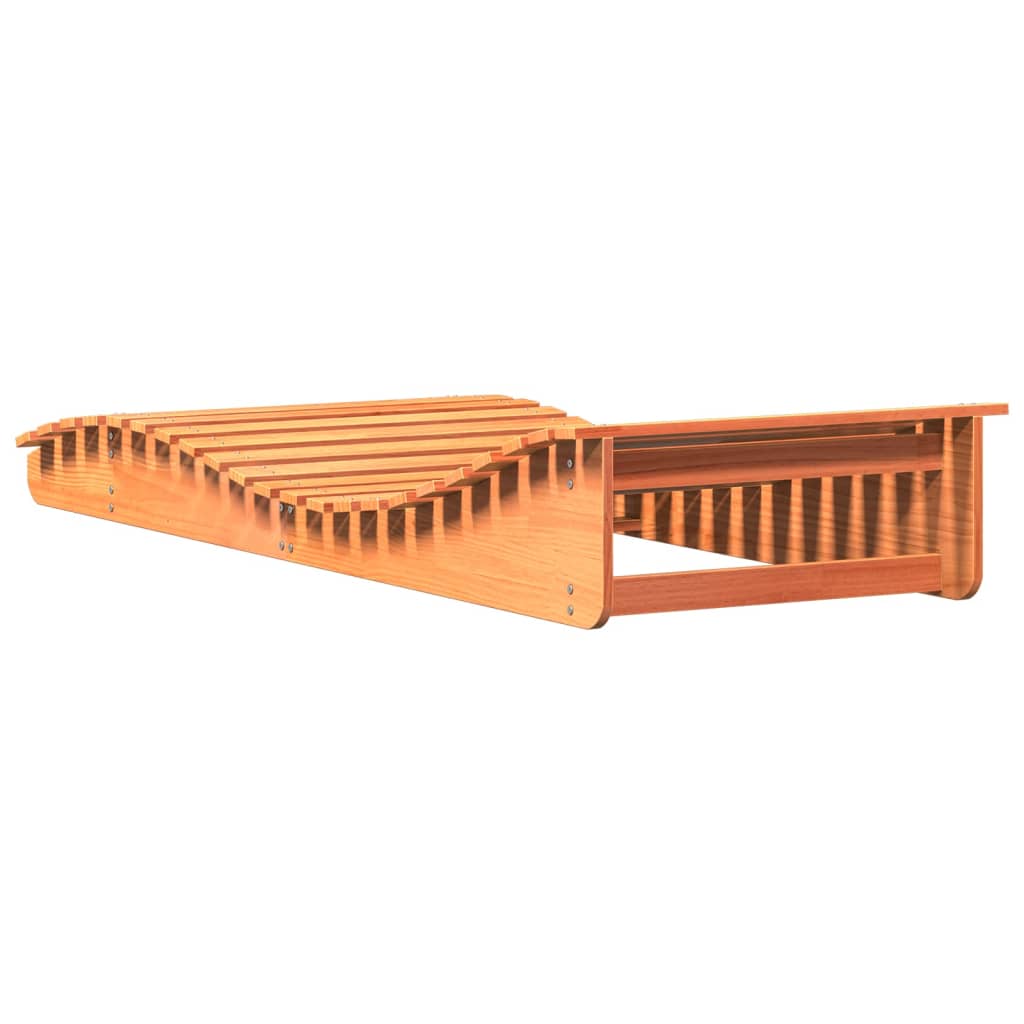 viaszbarna tömör fenyőfa napozóágy 205 x 80 x 31,5 cm