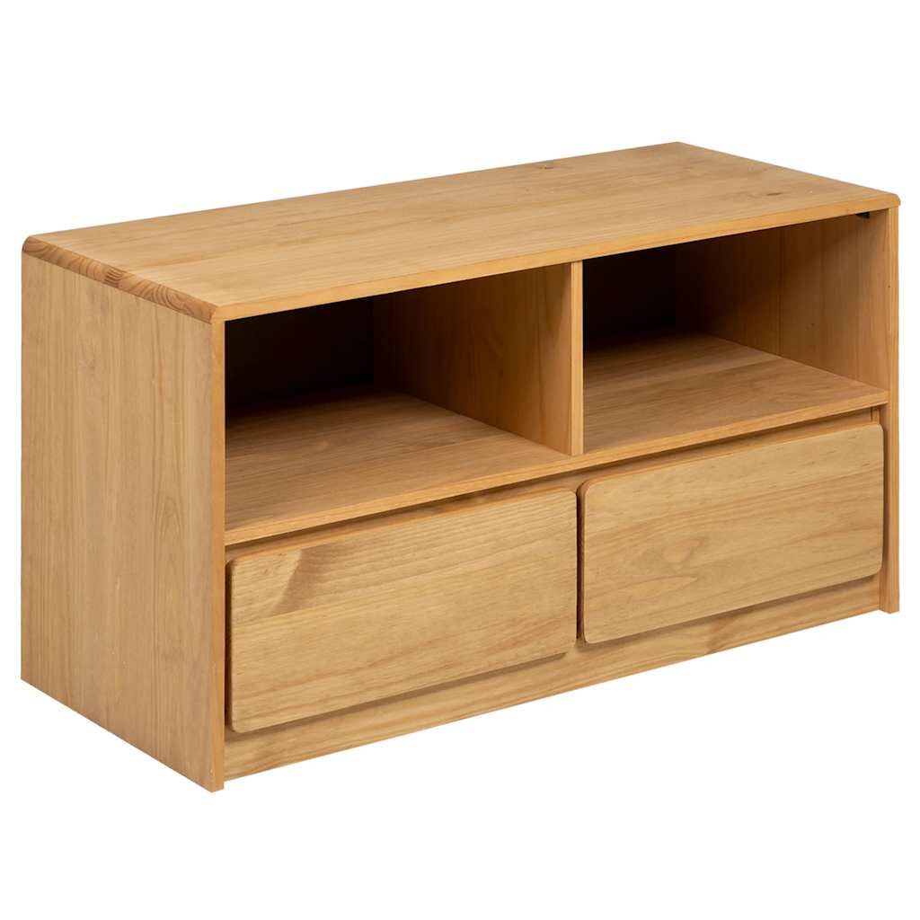 SAUDA tölgyszínű tömör fenyőfa TV-szekrény 99 x 43 x 55 cm