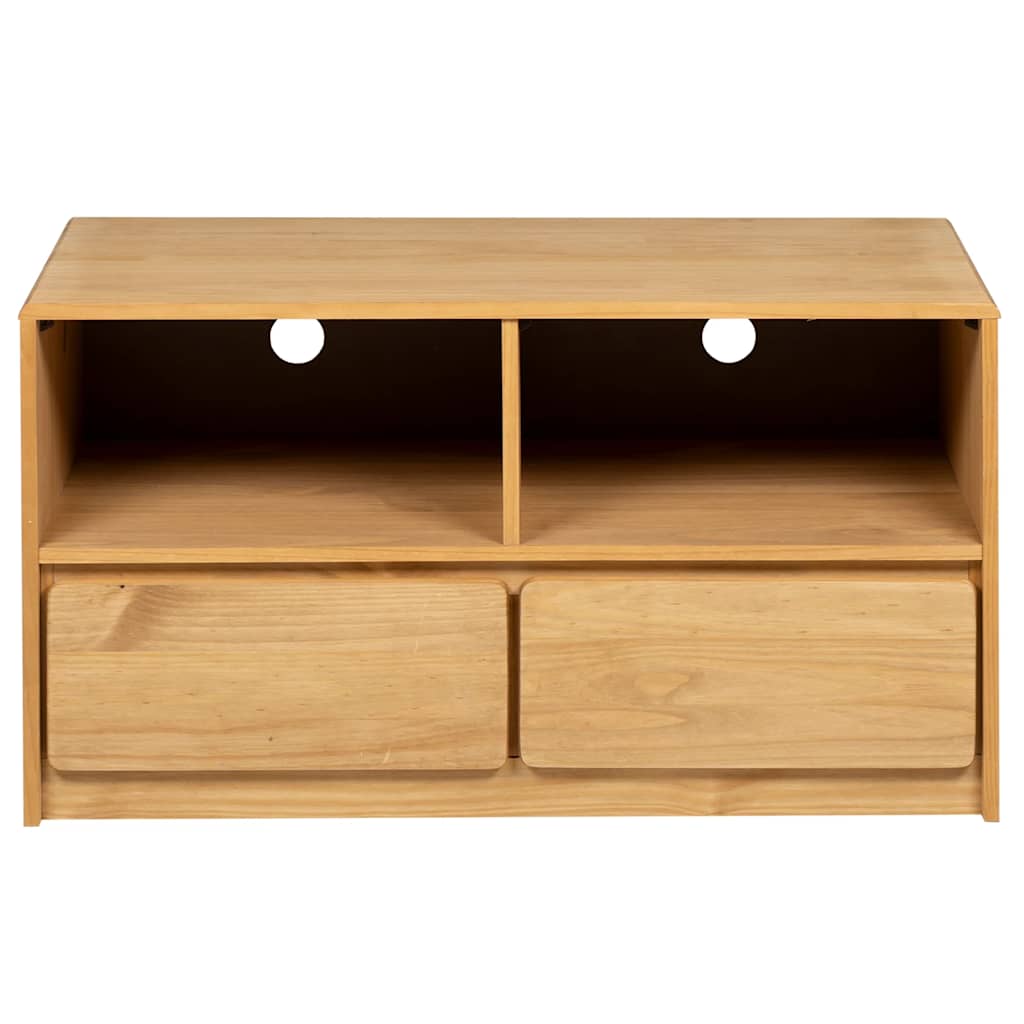 SAUDA tölgyszínű tömör fenyőfa TV-szekrény 99 x 43 x 55 cm