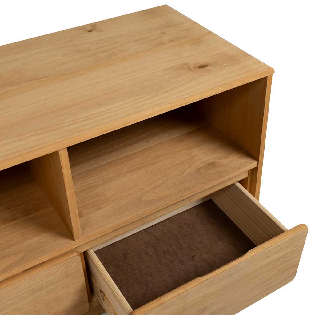 SAUDA tölgyszínű tömör fenyőfa TV-szekrény 99 x 43 x 55 cm