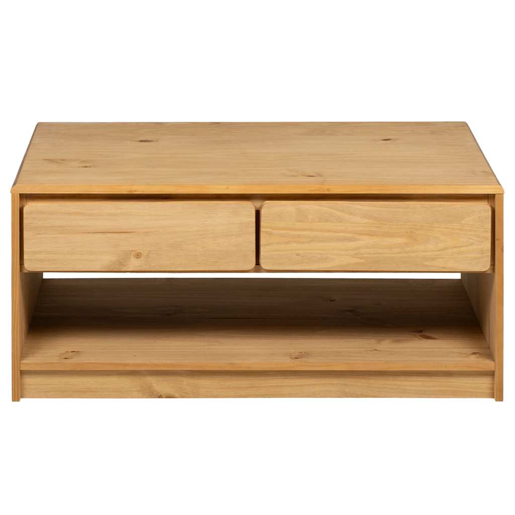 SAUDA tölgyszínű tömör fenyőfa dohányzóasztal 99 x 55 x 45 cm