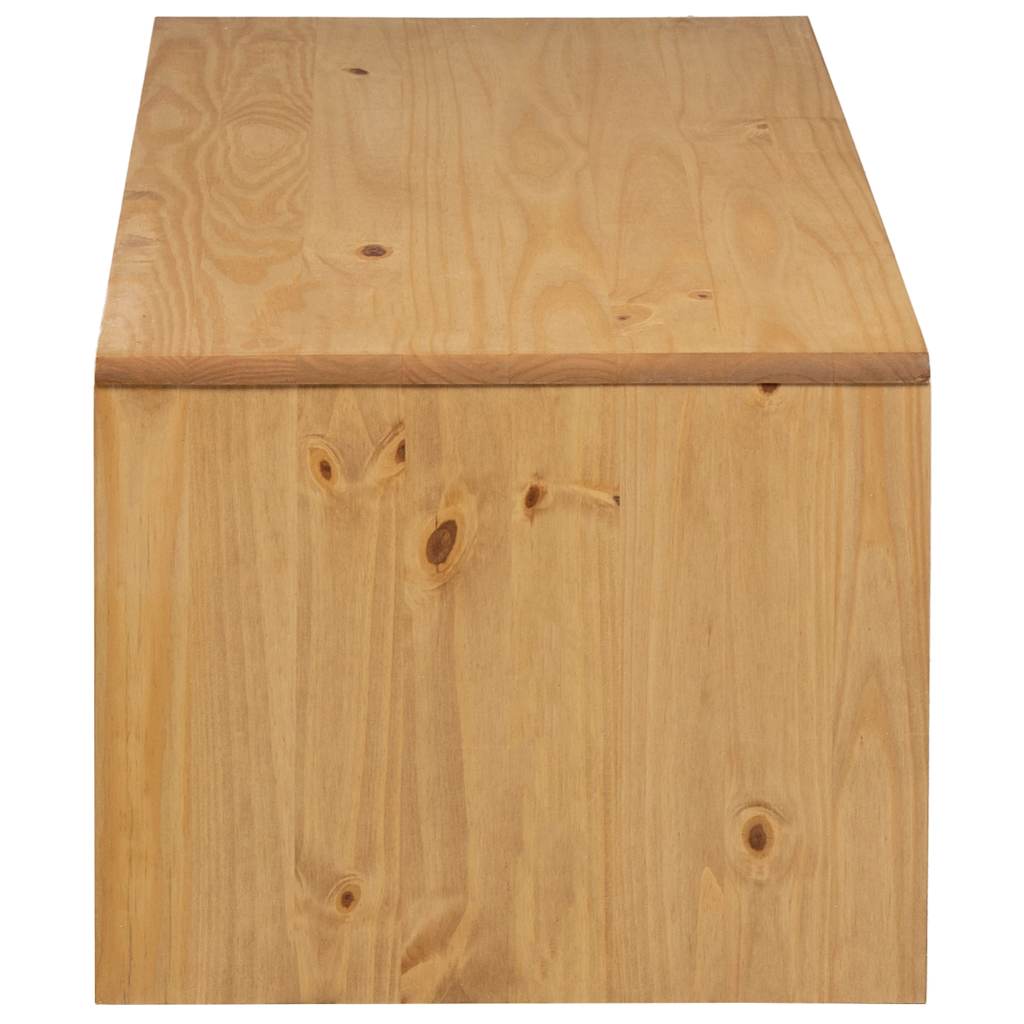 SAUDA tölgyszínű tömör fenyőfa dohányzóasztal 99 x 55 x 45 cm