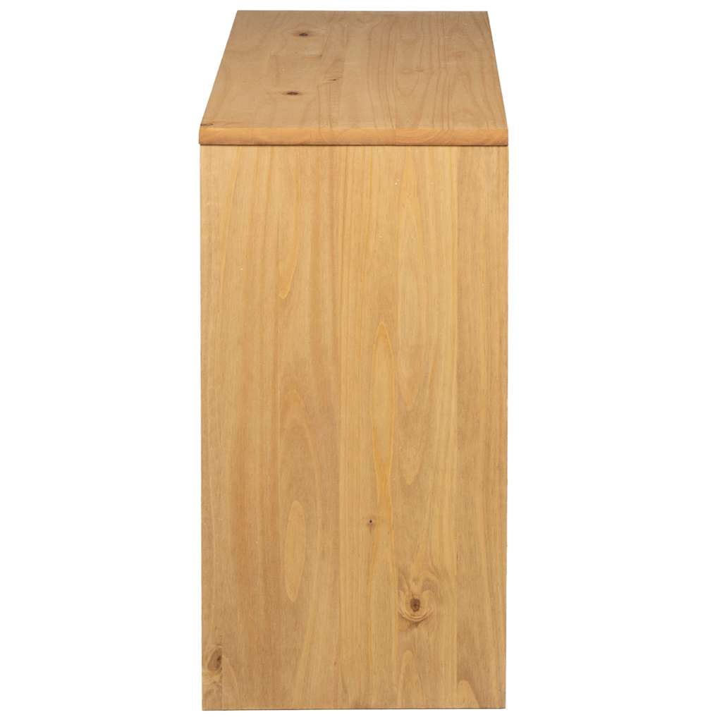 SAUDA tölgyszínű tömör fenyőfa tálalóasztal 89,5 x 36,5 x 73 cm