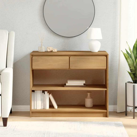 SAUDA tölgyszínű tömör fenyőfa tálalóasztal 89,5 x 36,5 x 73 cm