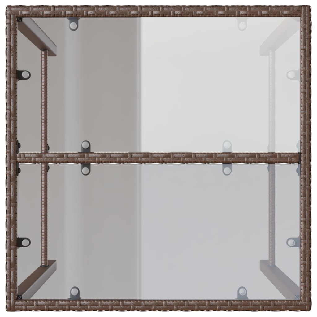 barna polyrattan kültéri bárasztal 70 x 70 x 110 cm