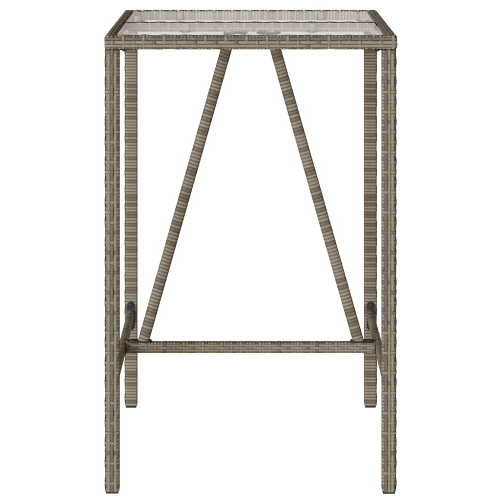 szürke polyrattan kültéri bárasztal 70 x 70 x 110 cm