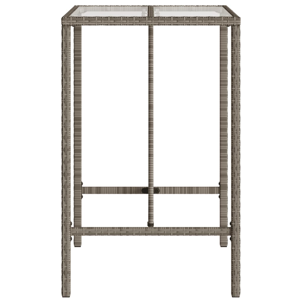 szürke polyrattan kültéri bárasztal 70 x 70 x 110 cm