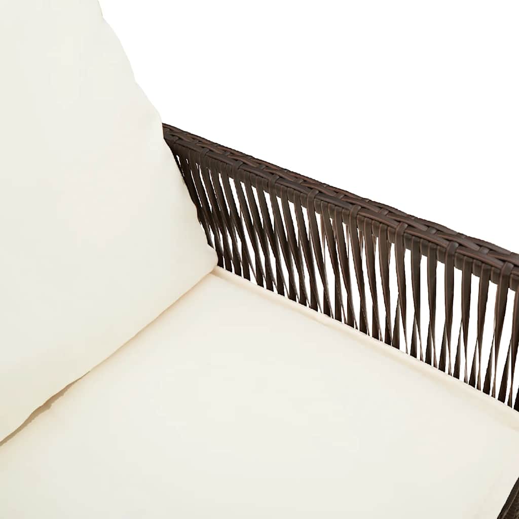 2 db barna polyrattan kerti bárszék párnával