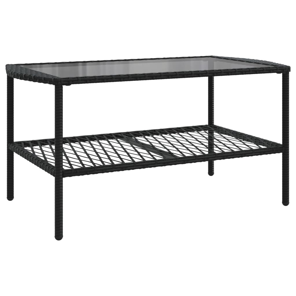 4 részes fekete polyrattan kerti ülőgarnitúra párnákkal
