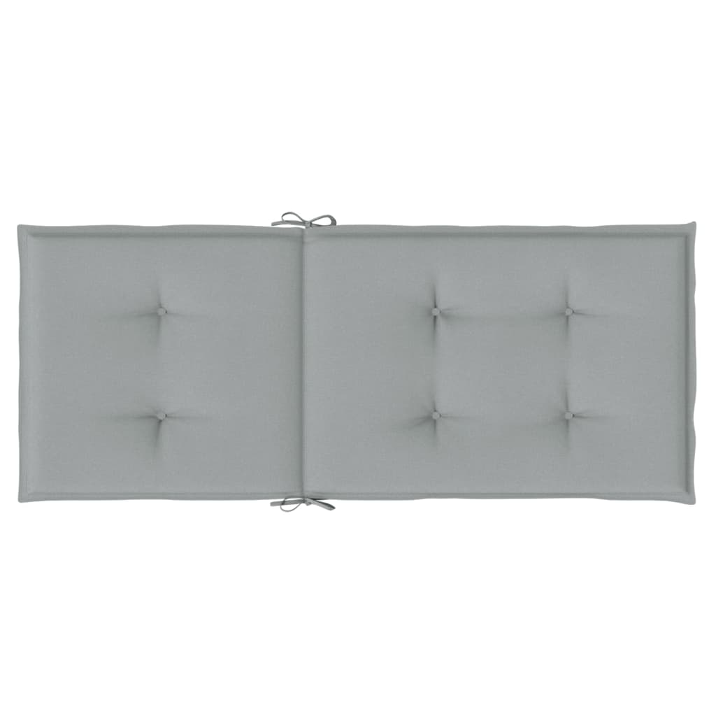 2 db világosszürke szövet magas háttámlájú székpárna 120x50x5cm
