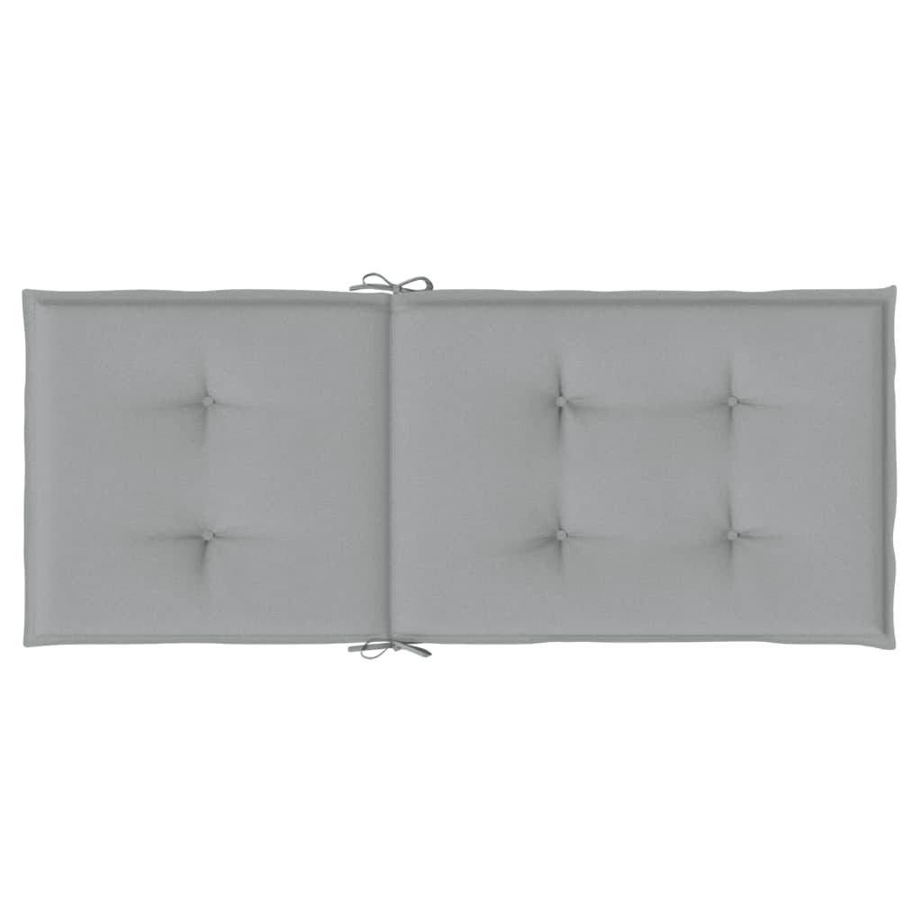 6 db világosszürke szövet magas háttámlájú székpárna 120x50x4cm
