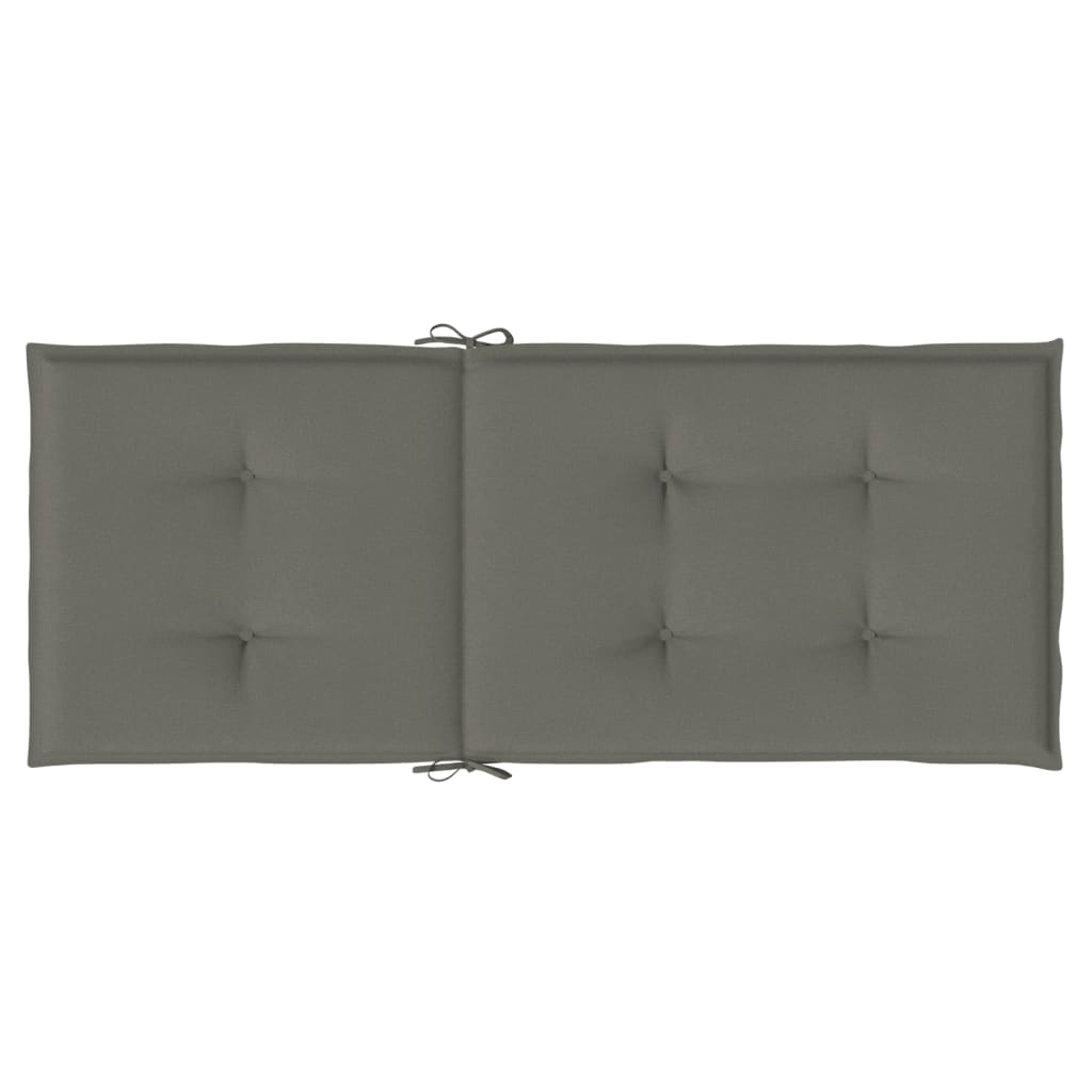 2 db sötétszürke szövet magas háttámlájú székpárna 120x50x4 cm