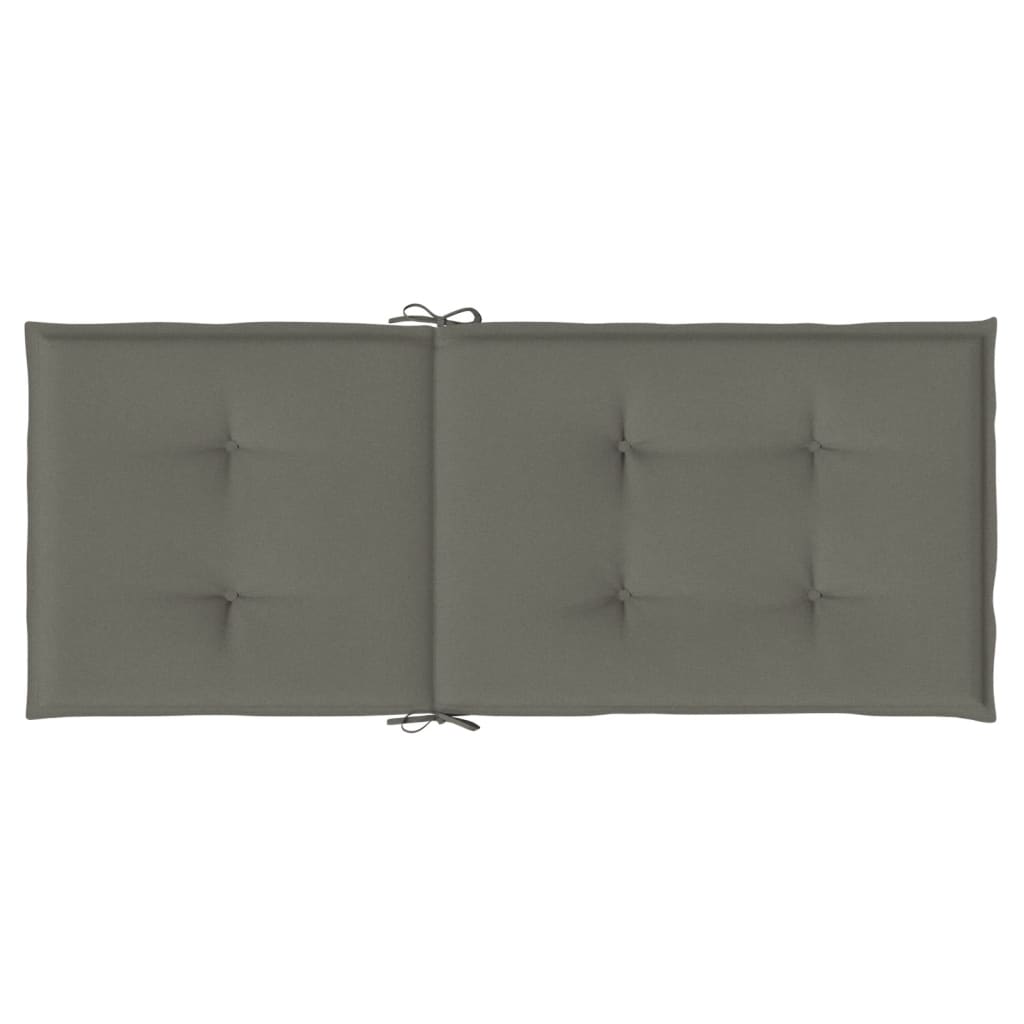 4 db sötétszürke szövet magas háttámlájú székpárna 120x50x4 cm