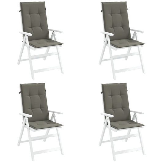 4 db sötétszürke szövet magas háttámlájú székpárna 120x50x4 cm