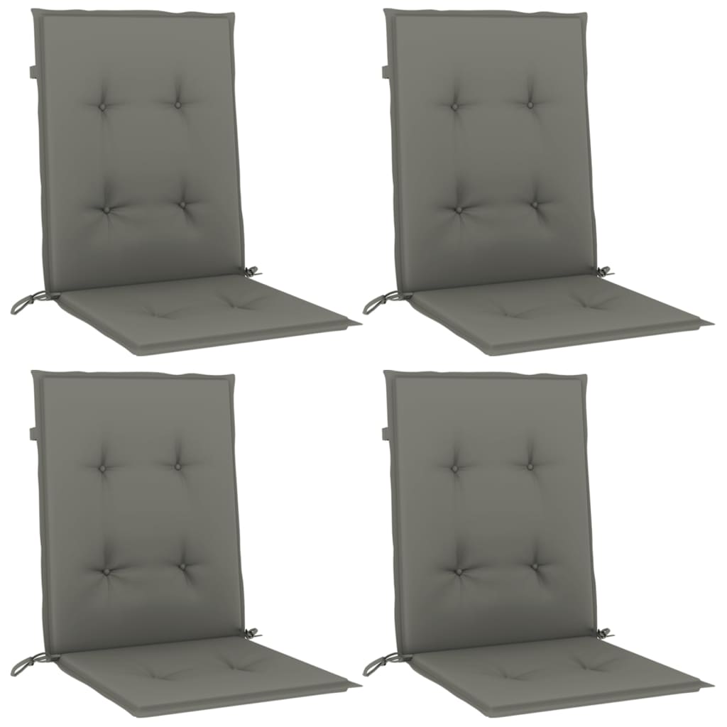 4 db melange sötétszürke szövet háttámlás székpárna 100x50x4 cm