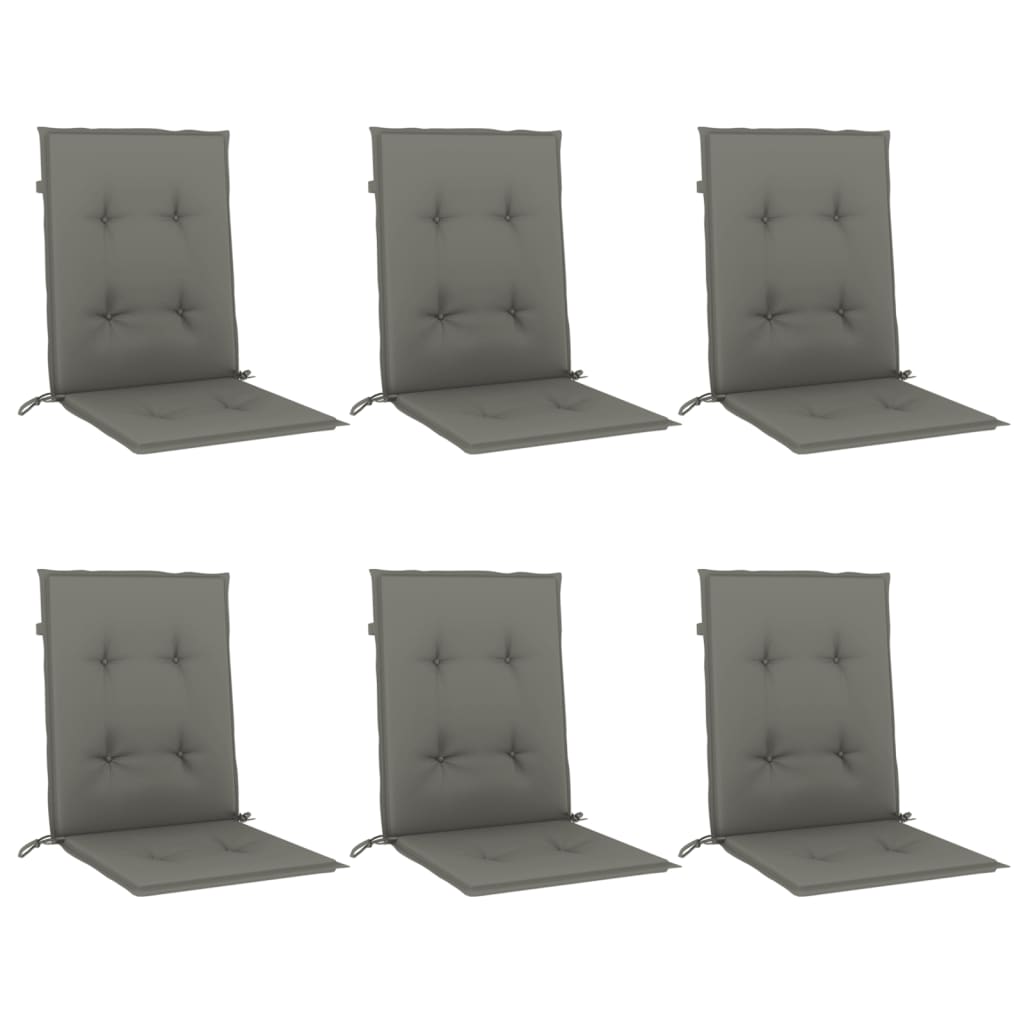 6 db melange sötétszürke szövet háttámlás székpárna 100x50x4 cm