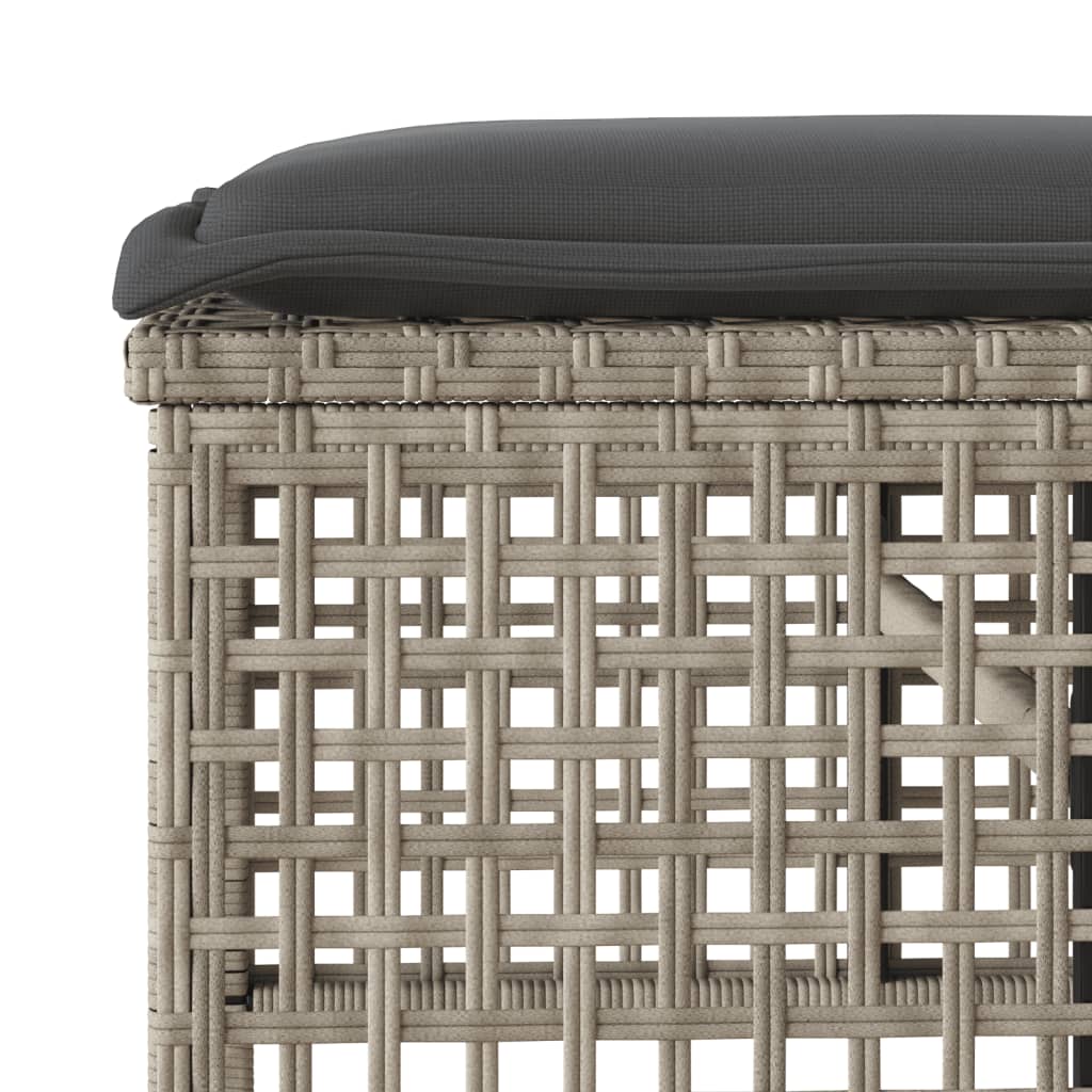 4 részes szürke polyrattan üveg kerti ülőgarnitúra párnákkal