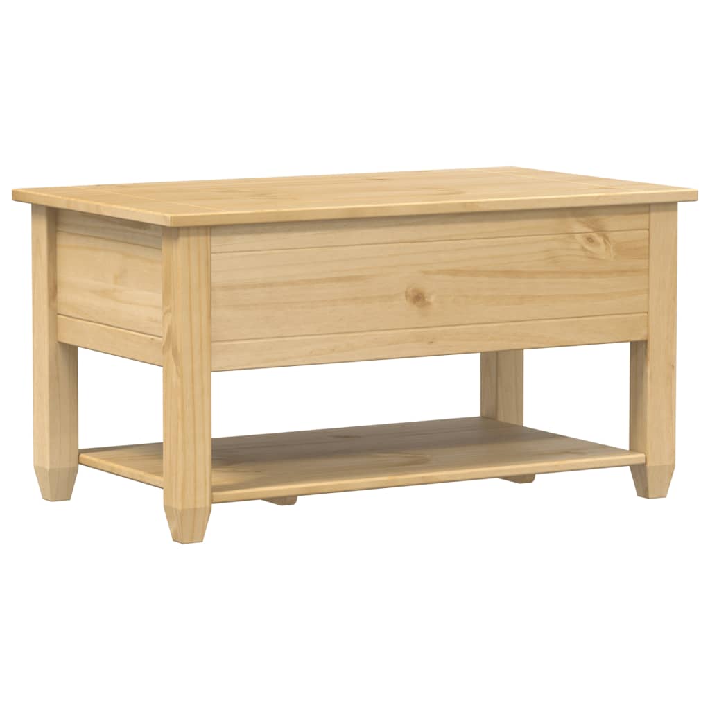 Corona tömör fenyőfa dohányzóasztal fiókokkal 85 x 50 x 45 cm