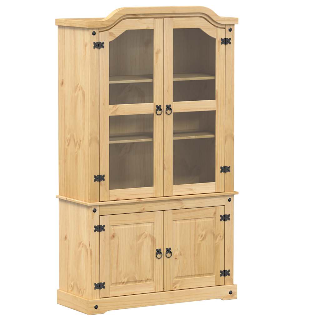 Corona tömör fenyőfa vitrinszekrény 103,5 x 42 x 180 cm