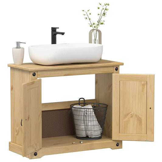 Corona tömör fenyőfa fürdőszobai mosdószekrény 73 x 33 x 60 cm