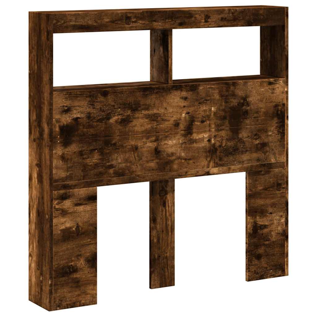 füstös tölgy színű áthidalószekrény LED-ekkel 100 x 17 x 102 cm
