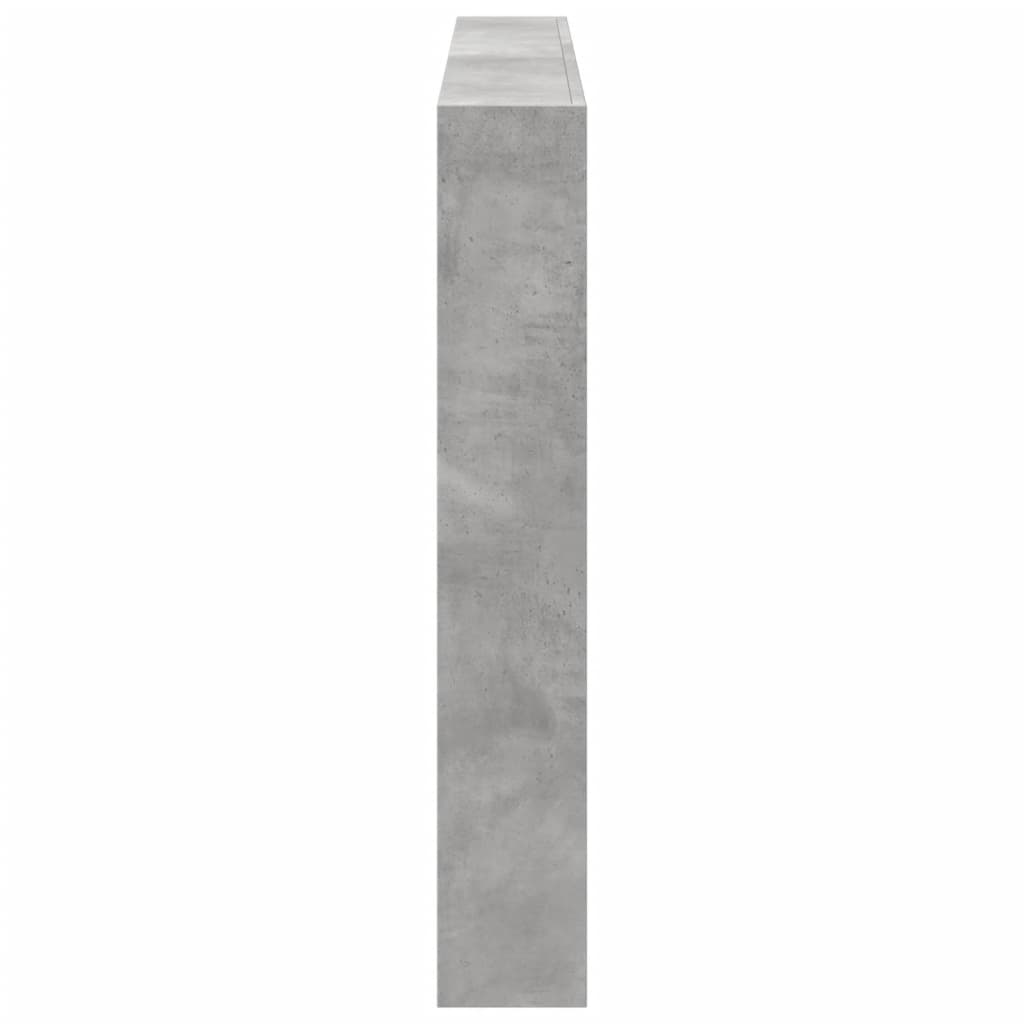betonszürke áthidalószekrény LED-világítással 160 x 17 x 102 cm