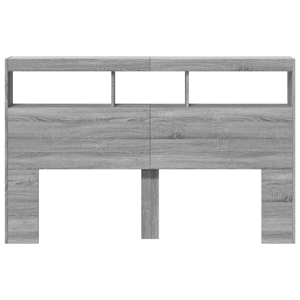 szürke sonoma színű áthidalószekrény LED-ekkel 160 x 17 x 102cm