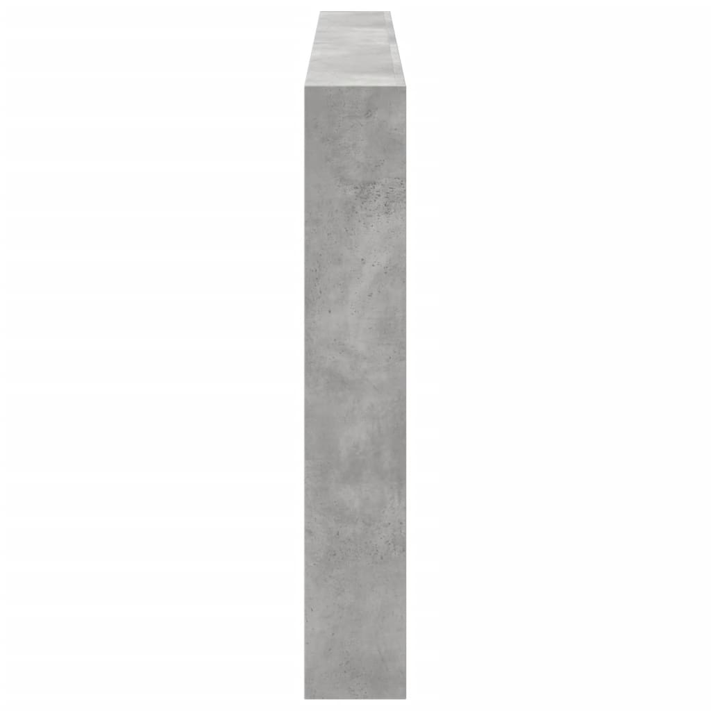 betonszürke áthidalószekrény LED-világítással 200 x 17 x 102 cm