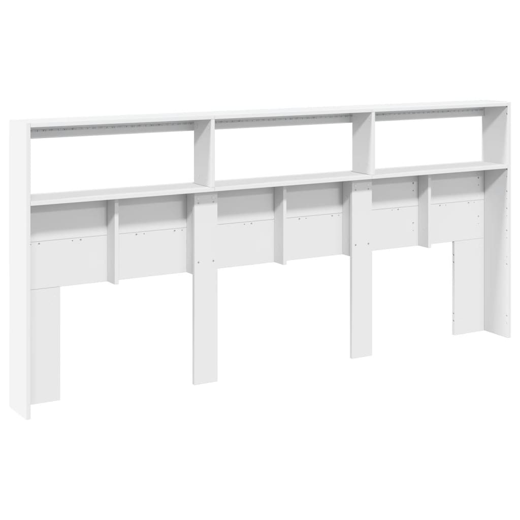 fehér áthidalószekrény LED-világítással 220 x 17 x 102 cm
