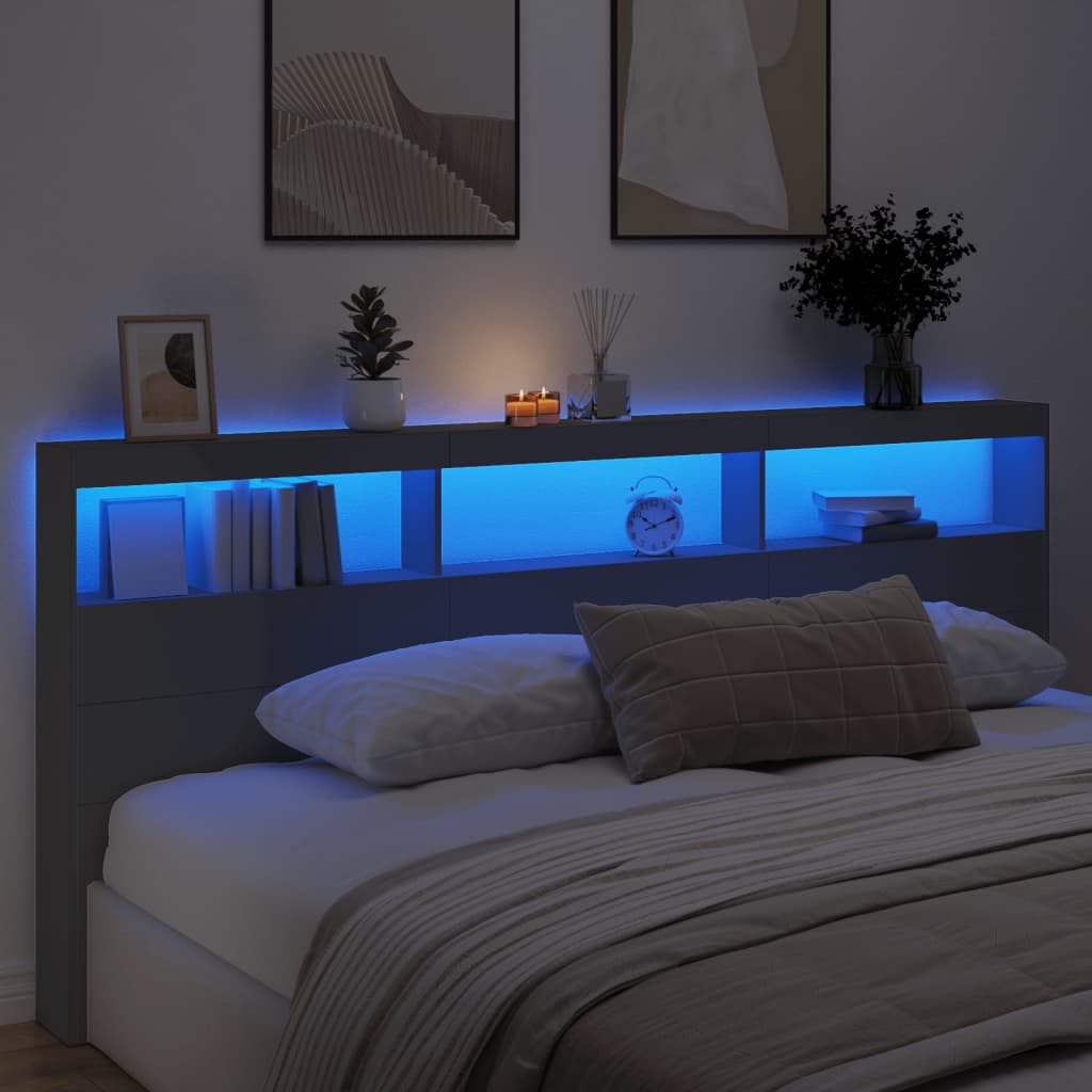 fekete áthidalószekrény LED-világítással 220 x 17 x 102 cm