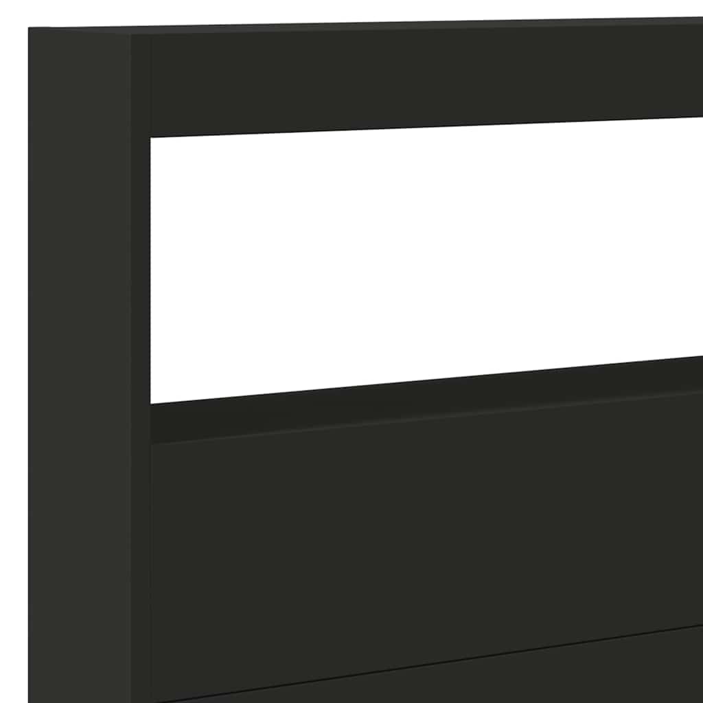 fekete áthidalószekrény LED-világítással 220 x 17 x 102 cm