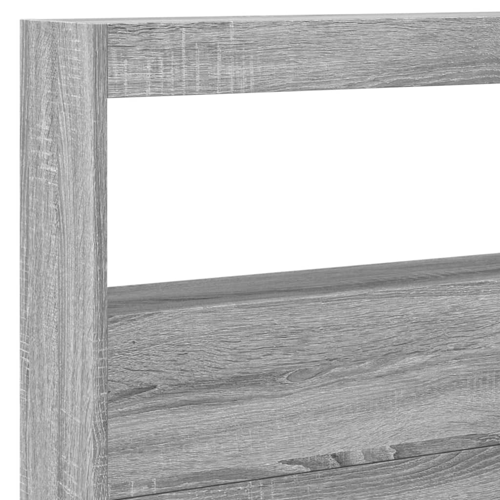 szürke sonoma színű áthidalószekrény LED-ekkel 220 x 17 x 102cm