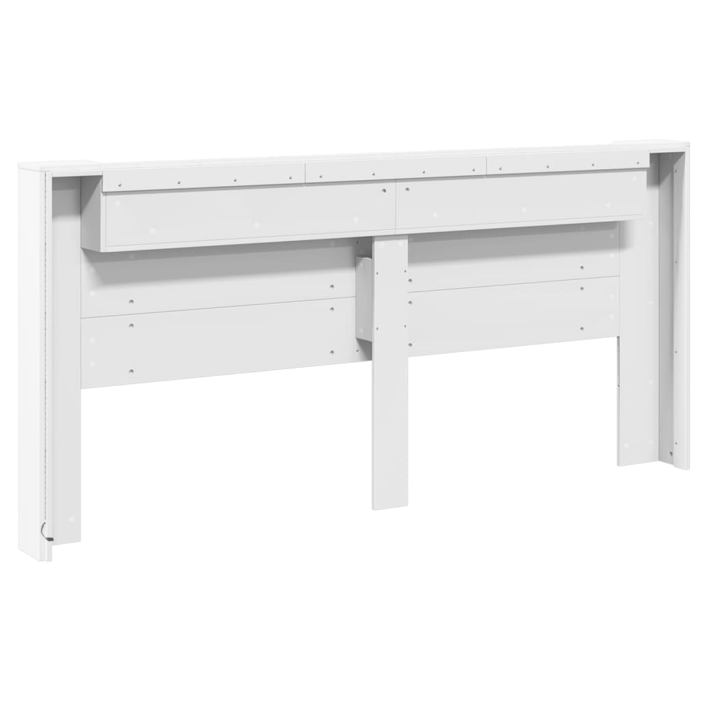 fehér áthidalószekrény LED-világítással 220 x 16,5 x 103,5 cm