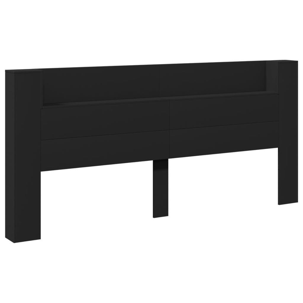 fekete áthidalószekrény LED-világítással 220 x 16,5 x 103,5 cm
