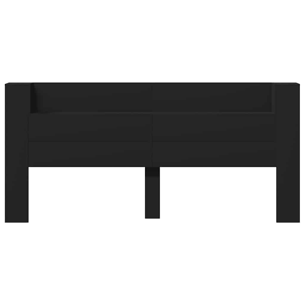 fekete áthidalószekrény LED-világítással 220 x 16,5 x 103,5 cm