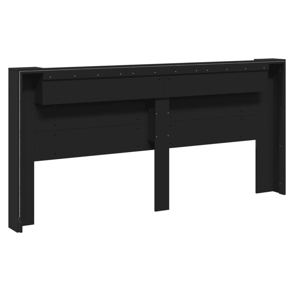 fekete áthidalószekrény LED-világítással 220 x 16,5 x 103,5 cm