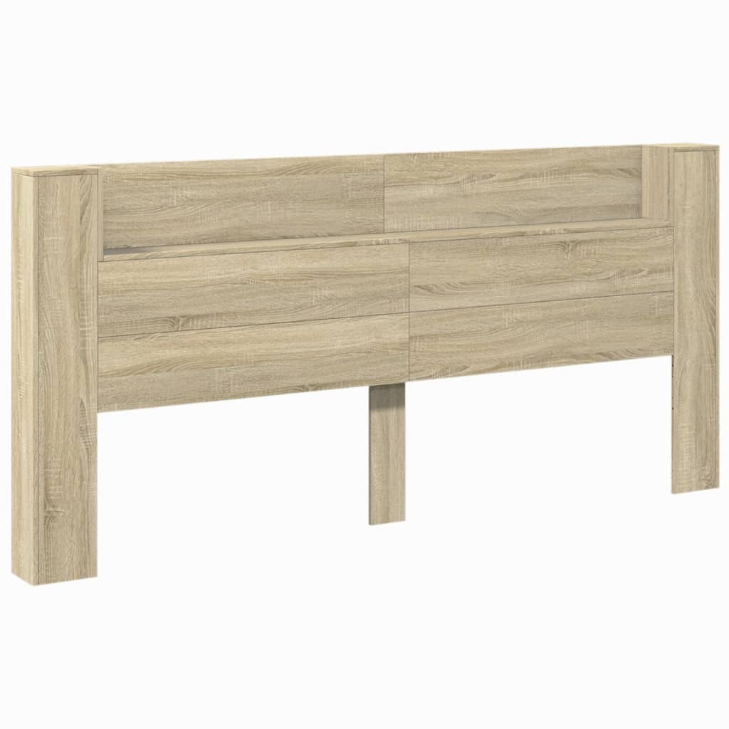 sonoma tölgy színű áthidalószekrény LED-ekkel 220x16,5x103,5 cm