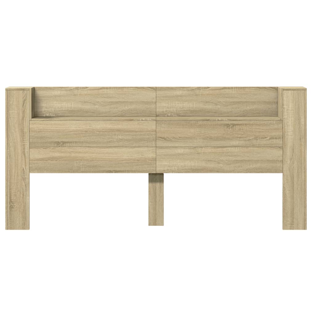 sonoma tölgy színű áthidalószekrény LED-ekkel 220x16,5x103,5 cm